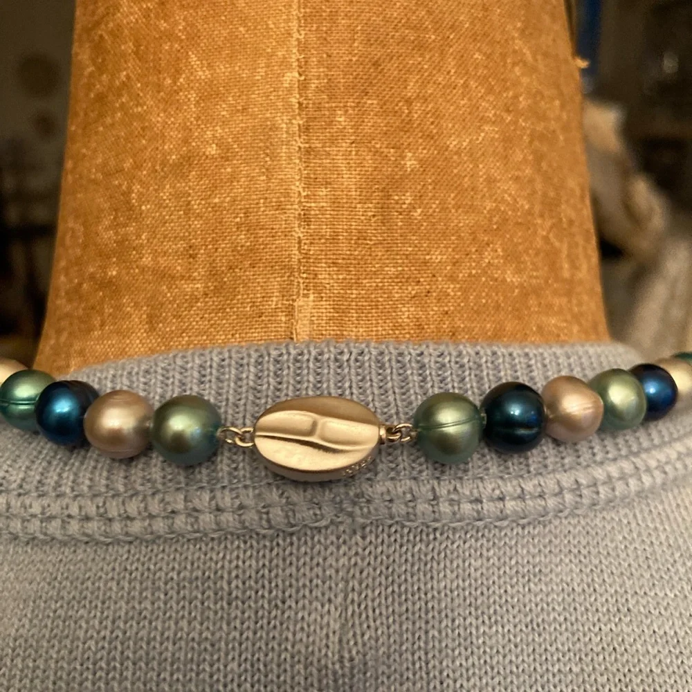 Honora Pearls BLUES 20” Multicolor Pearl Necklace GORGEOUS BLUE MOON COLLECTION - Picture 2 of 8